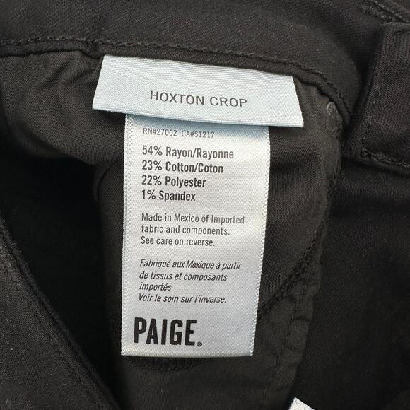 PAIGE Hoxton Crop Jeans in black Size 28 - Picture 4 of 7